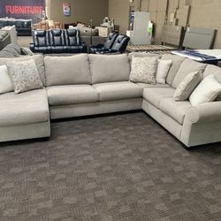 Tan Beige Sectional Couch