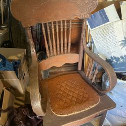 Vintage Chair With Leather Seat