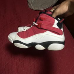Jordan 6s rings Carmine white