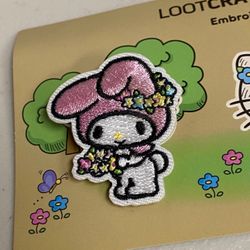 Hello Kitty My Melody Shape Embroidered Brooch Pin