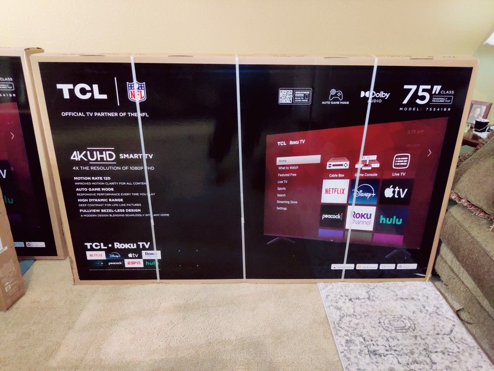 TCL 75” 4K UHD Smart Roku TV 