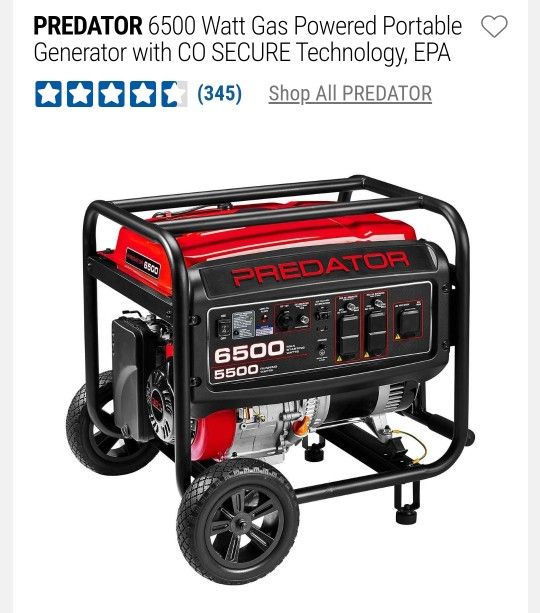 New GENERATOR 6500W $600 OBO
