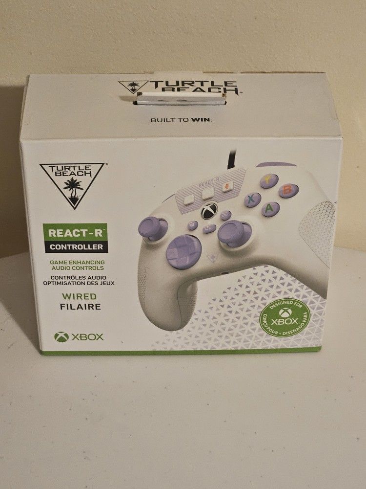 Turtle Beach REACT-R Wired Controller - White/Purple (TBS-0732-01)