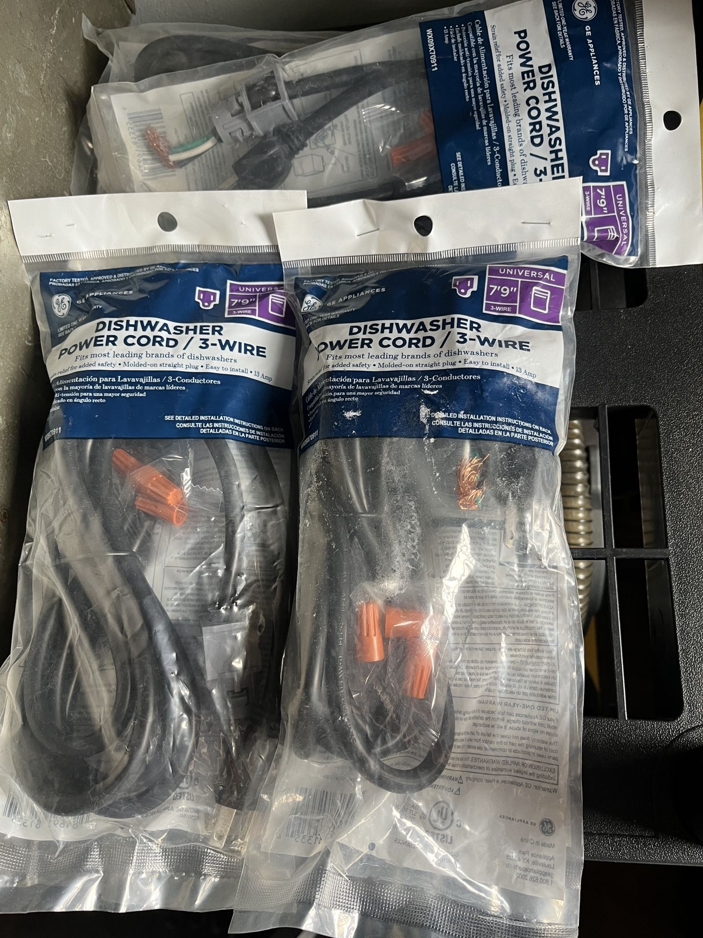 Six GE Dishwasher Power Cords