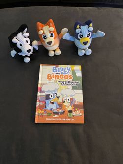 Bluey and Bingos Cook Book~with Muffin, Bluey and bingo stuffed animal