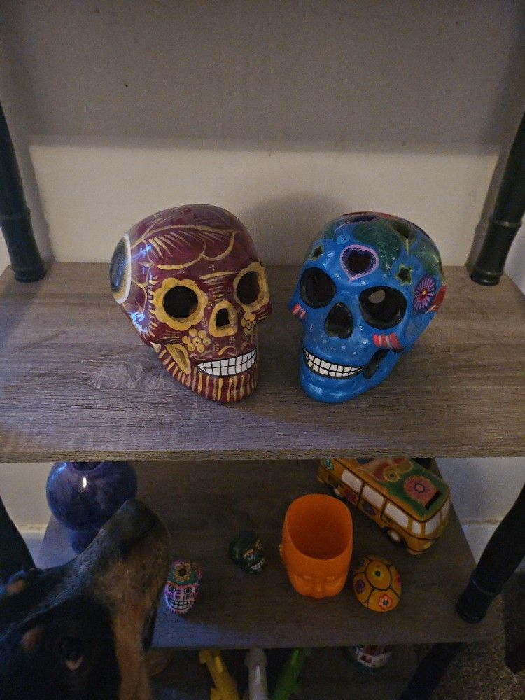 Mexican Folk Art Ceramic Sugar Skull