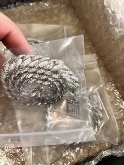 New 925 Silver Moissanite Cuban Chain & Bracelet 