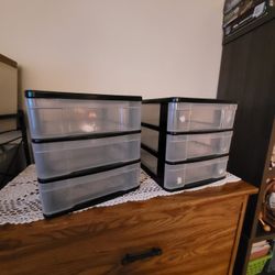 3 Drawer Plastic Storage Bins 