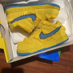Nike SB Dunk Low x Grateful Dead Toddler 8c Yellow Bear