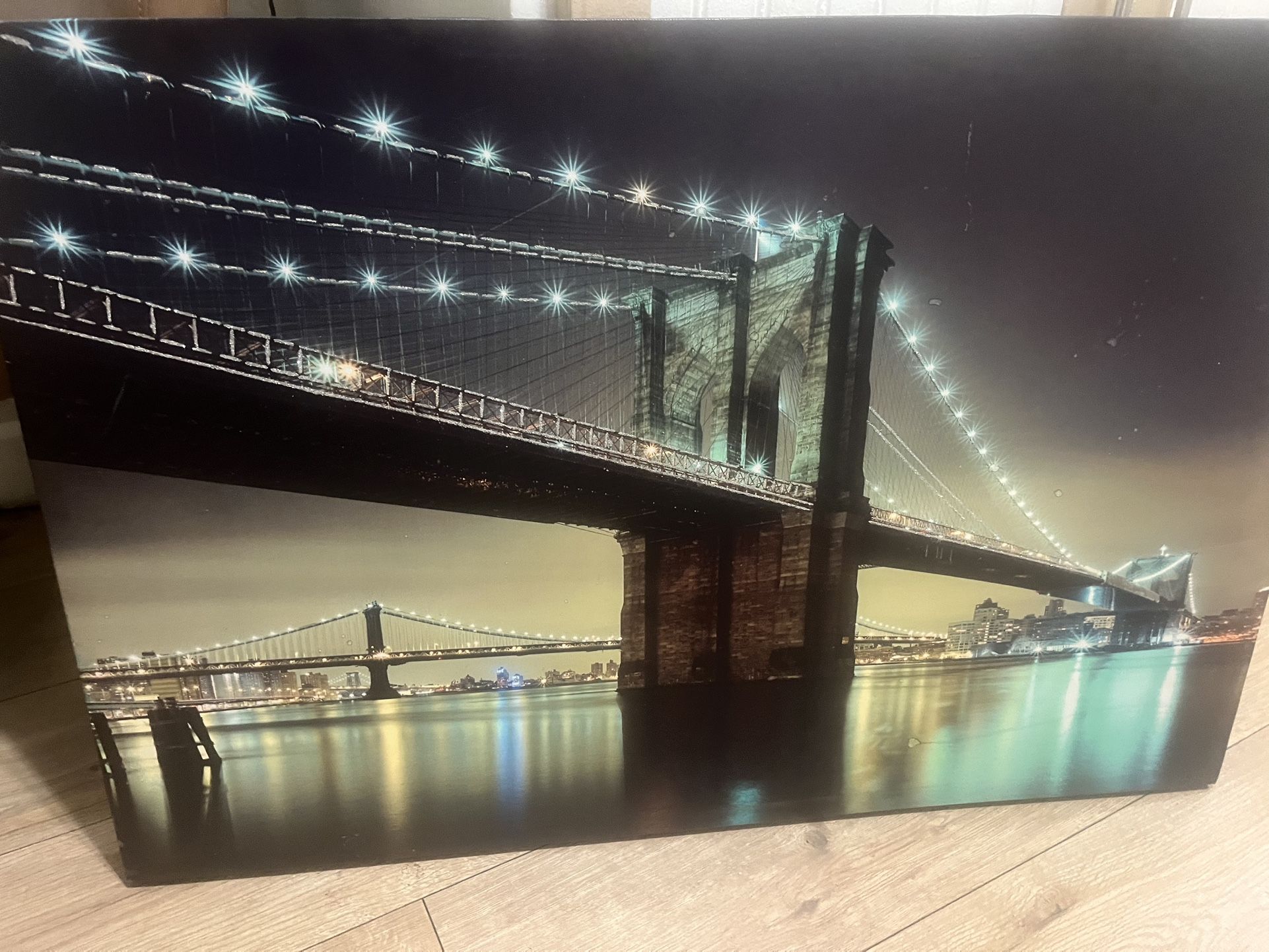 Picture Bridge On Canvas Brooklyn Bridge New York 35 Long 24 Tall