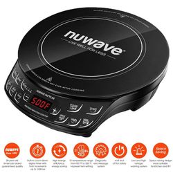 Nuwave Portable Induction Cooktop Flex, 10.25-inch Shatter-Proof Ceramic Glass and Large 6.5-inch Heating Coil, 3 Wattage Settings 600, 900 & 1300 Wat