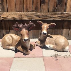 New Set Of Deers Made Out Of Cement Beautiful Yard Decoration 