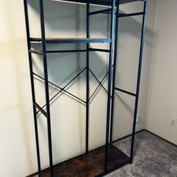 Two Identical Open Shelf Clothes Wardrobe