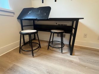 Two short stools - adjustable height