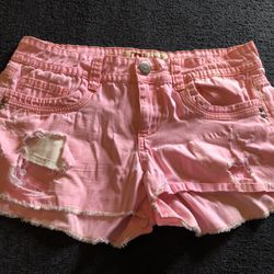 $1 Pink Distressed Shorts