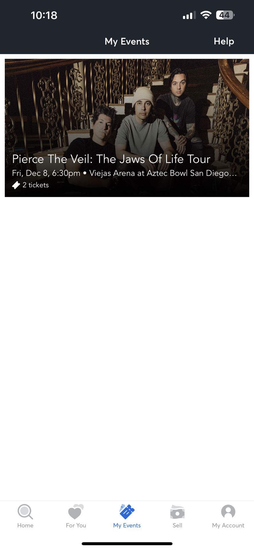 Pierce The Veil GA Floor San Diego
