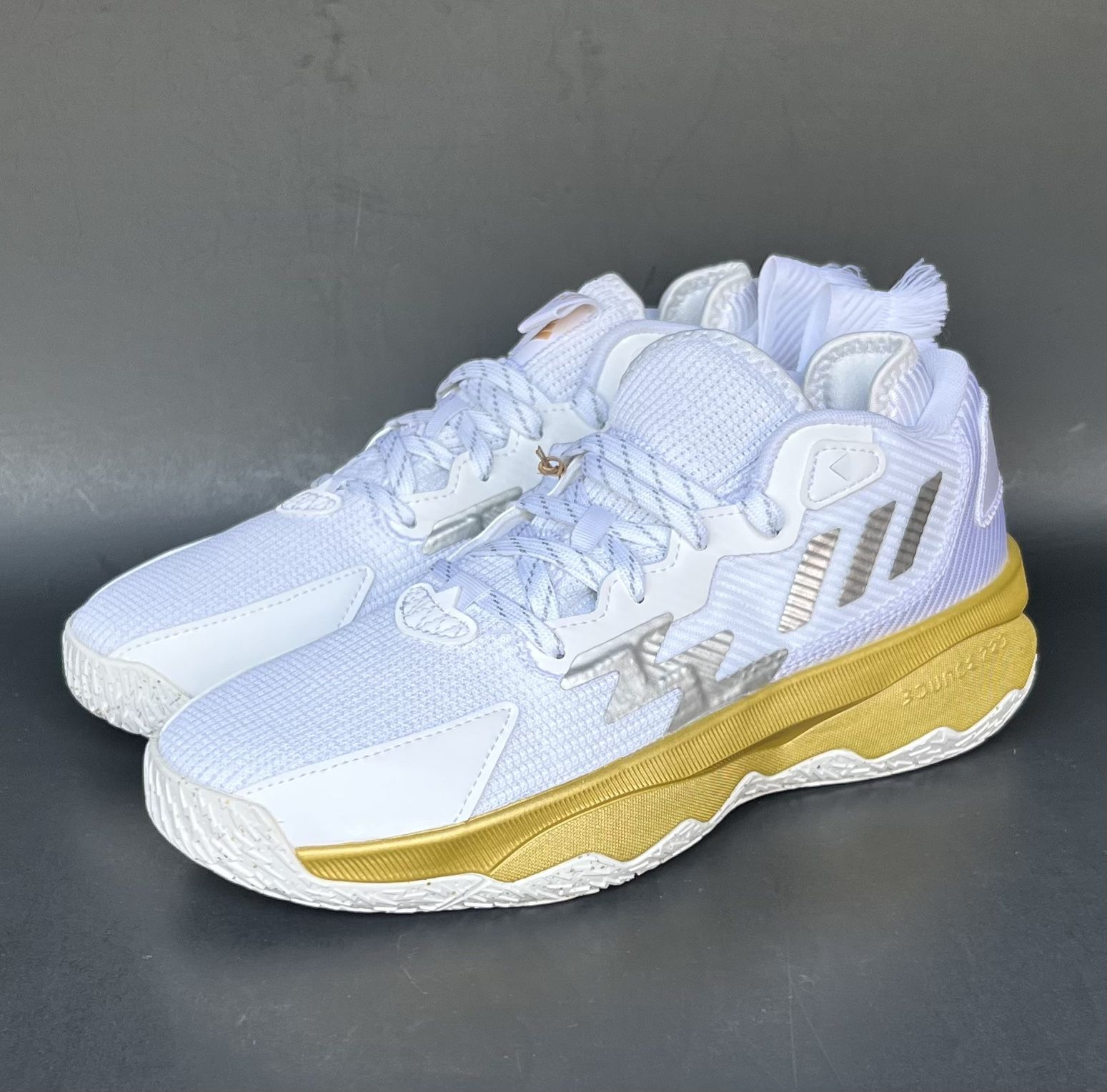 Adidas Dame Damian Lillard Basketball White Gold Sneakers