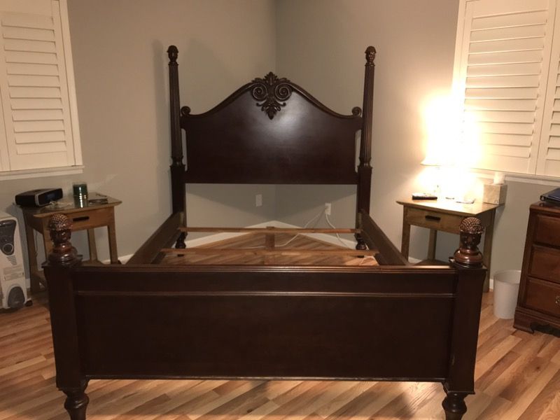 QUEEN BED FRAME- beautiful colonial West Indies styling