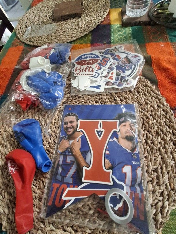 Buffalo Bills Happy Birthday Banner And Balloons 