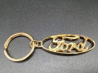Ford Gold Metal Car Keychain Keyring