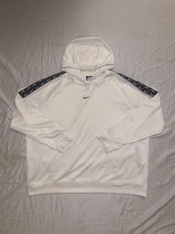 RARE! Nike Sportswear Center Swoosh Tape Hoodie  "White" - Size 2XL (XXL)