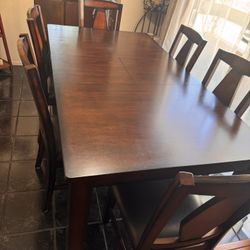 Dining table with six chairs excellent condition $450