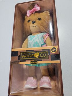 Woof & Co Chic Fashion Doll – Finley, Poseable Plush Dog Doll Toy New