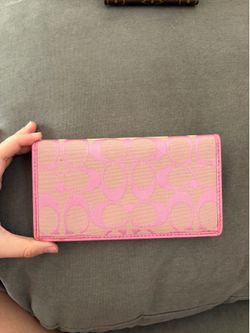 Coach Vintage Signature Canvas Long Checkbook / Flap Wallet