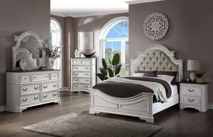 Brand New Round Bedroom Set. Storage in bed. Wing back design. Button tufted. Platform. Crystal tufting in set pieces, not bed. Available in Black,