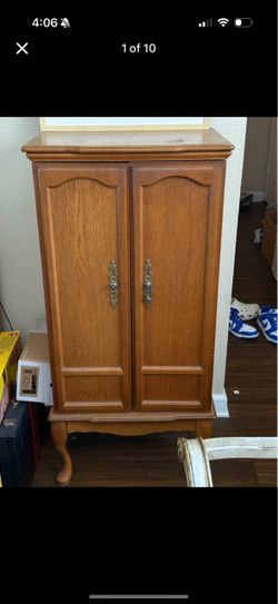 Vintage Wood Jewelry Armoire