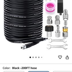 Sewer Jetter Kit For  Pressure Washer 200FT 5800PSI Drain Cleaner Hose