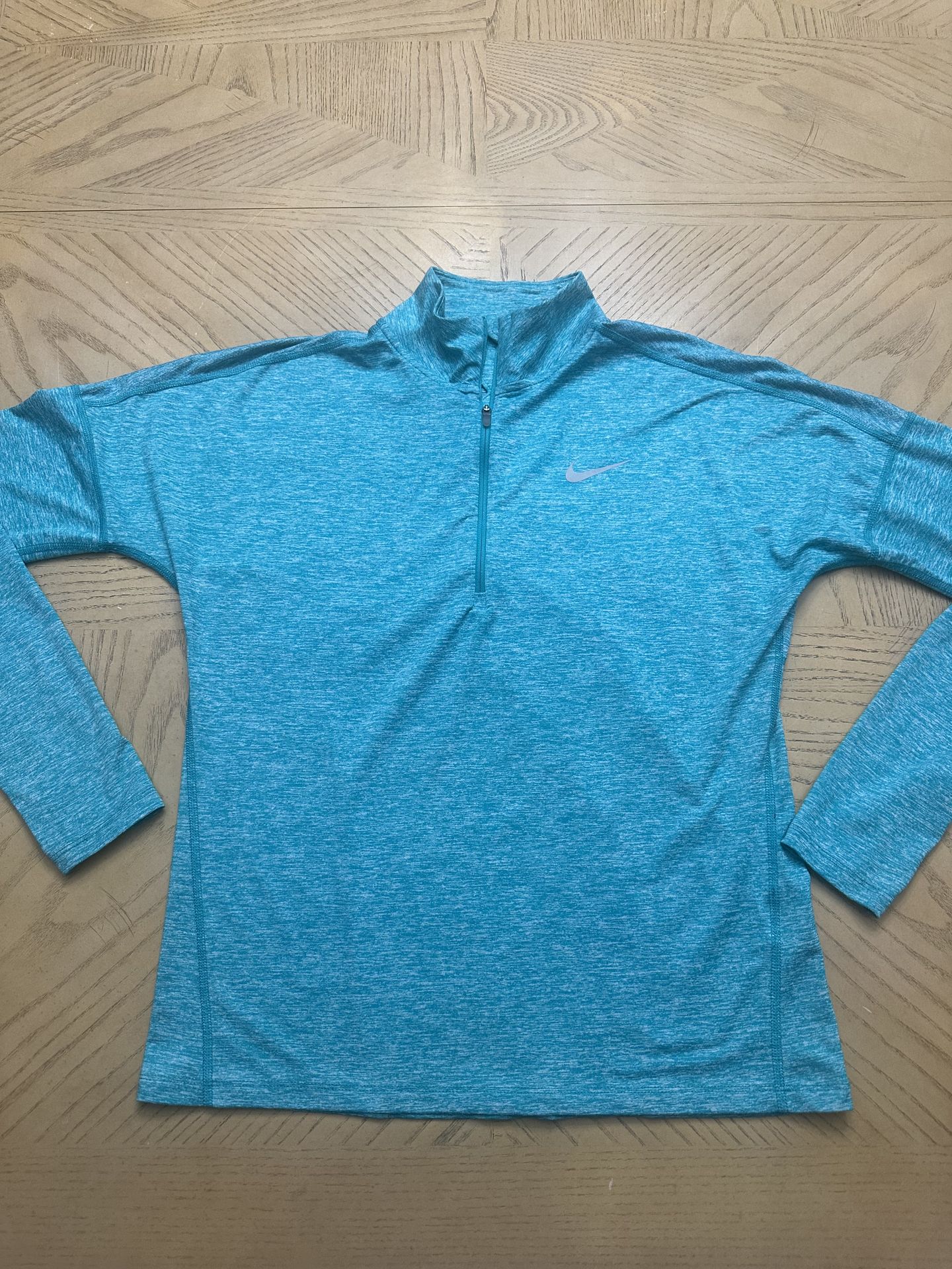 Nike Sweatshirt Women Blue Swoosh Pullover Active Run Quarter Zip Logo size small
