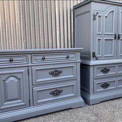Refinished 2 Piece Vintage Drexel Dresser Set