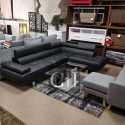 New Black Sectional Sofa  Couch 