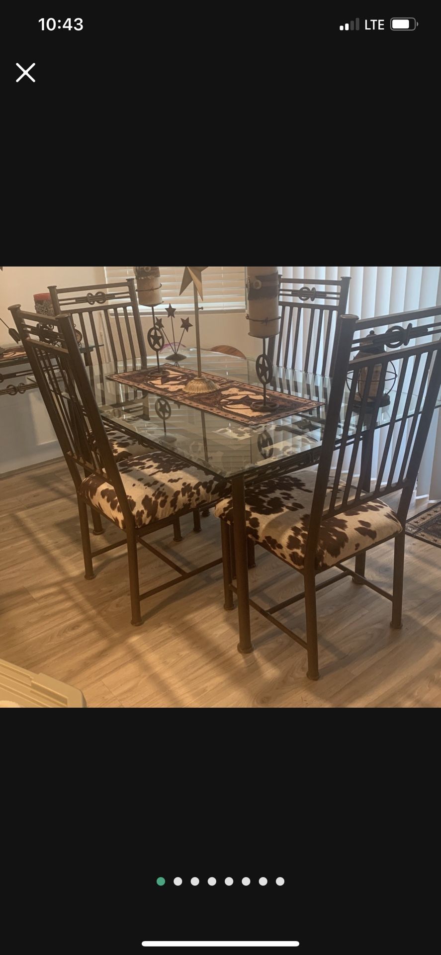 Dining room set 4 chairs, side table