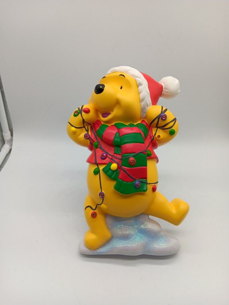 Disney Winnie The Pooh Flashing / Light Up Standing Figure Christmas Decor