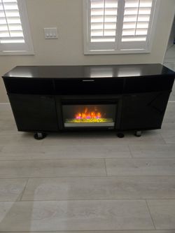 Black TV stand for up to 85 inches