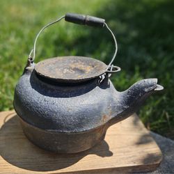 Antique Cast Iron Kettle Coffee Pot