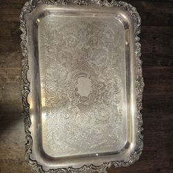 Vintage Ascot Sheffield Silver Serving Tray