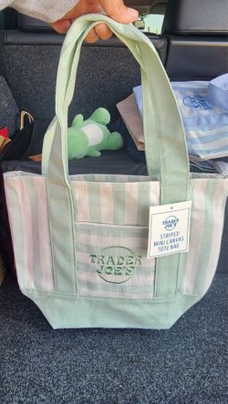 Limited Edition Trader Joe’s Striped Tote - Green