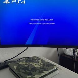 Sony PlayStation 4 Slim 1TB COD WW2 Edition + 3 PS4 Controllers / Six PS4 Games