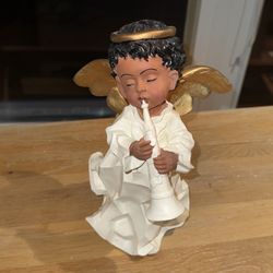 Decorative Angel Figurine with Flute