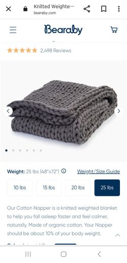 Bearaby 25 Lb Cotton Napper Weighted Blanket