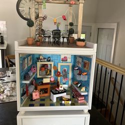 American Girl Minis Illuma Stackable Light Up Petite Boutique Rooftop Patio With Storage Drawer And Transformer