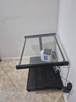 Glass top side table