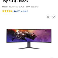 Lg 45 Inch Curved Screen   $650 