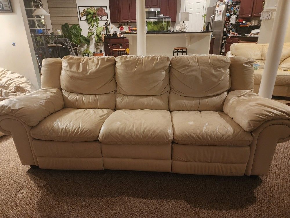 REDUCED BY $125!! Leather SOFA with TWO Reclining Ends!