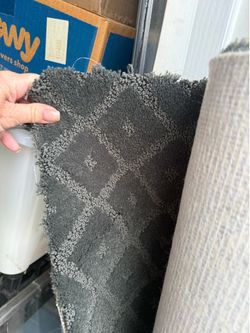 Grey, green rug