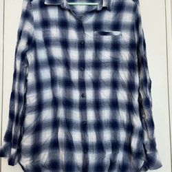 Boston Traders Navy and Cream Plaid Shirt