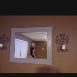 Mirror And Candle Holder Set
